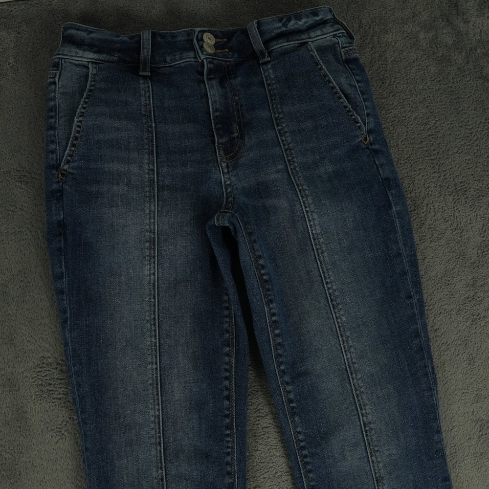 American Eagle Hi-Rise Artist Flare Jeans Womens 4 Long Super Stretch Festival